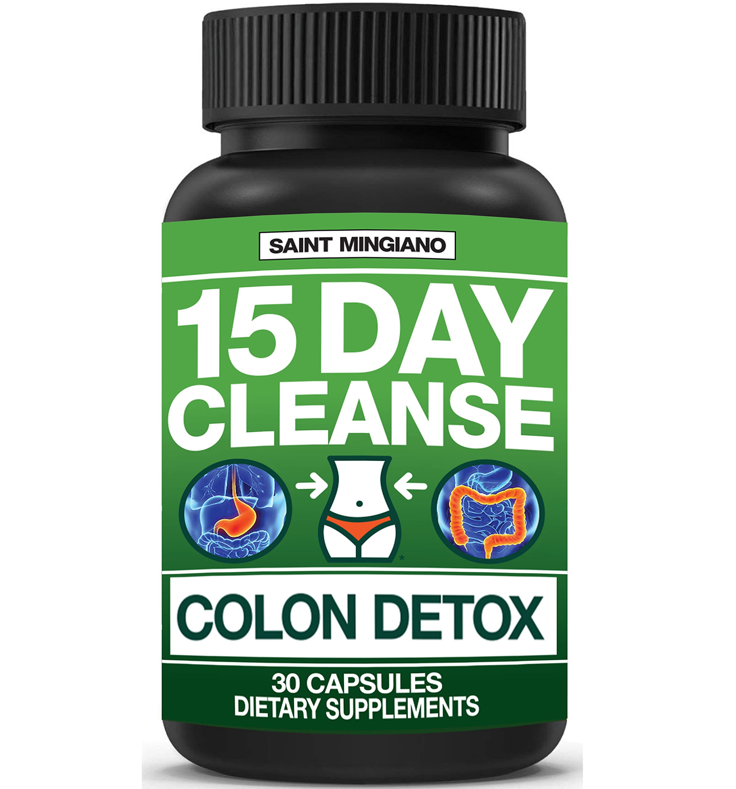 Saint Mingiano 15 Day Cleanse bottle front view for gentle digestion support