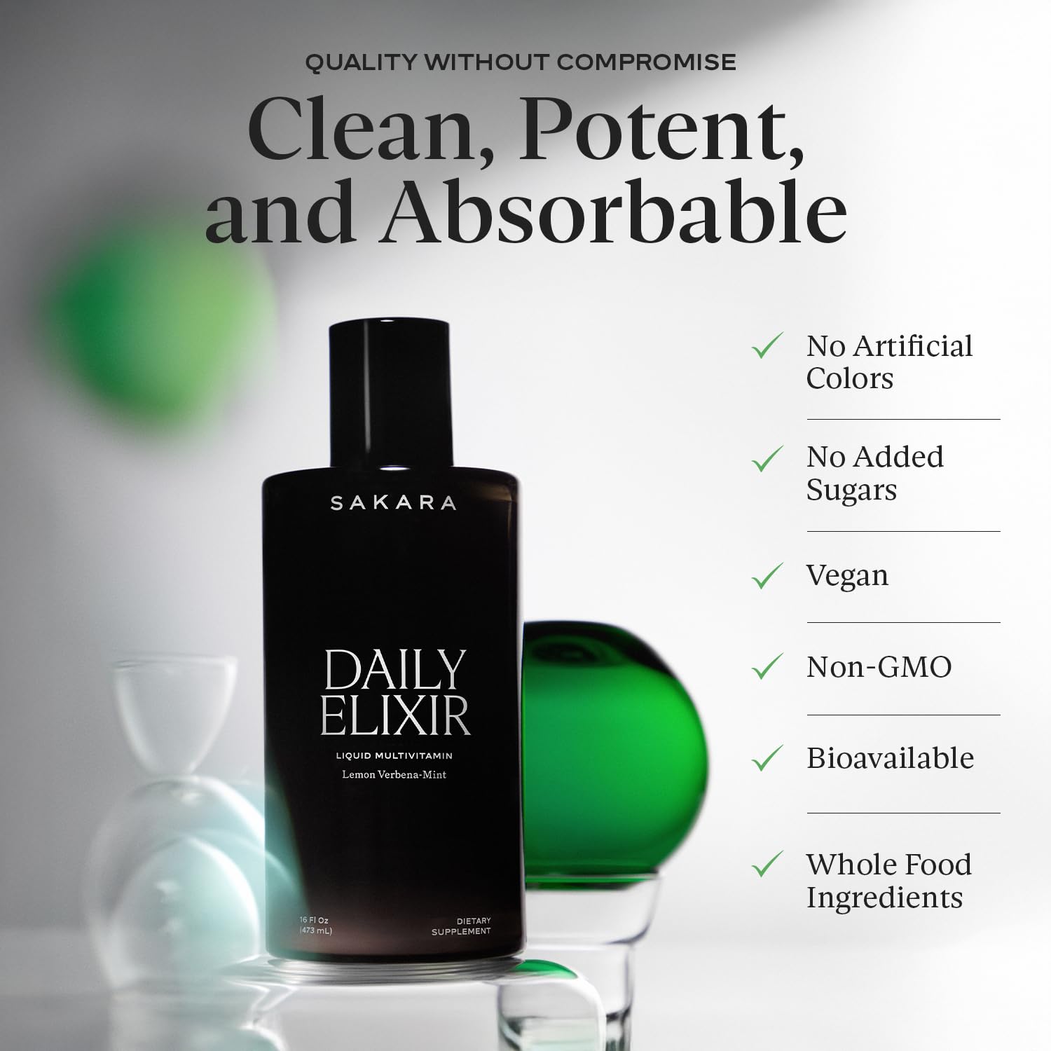 SAKARA Daily Elixir measuring spoon for a one-tablespoon serving.