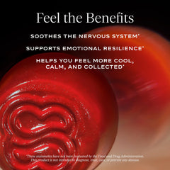 SAKARA Serene State gummies pour closeup suggests easy daily dosing for relaxation.