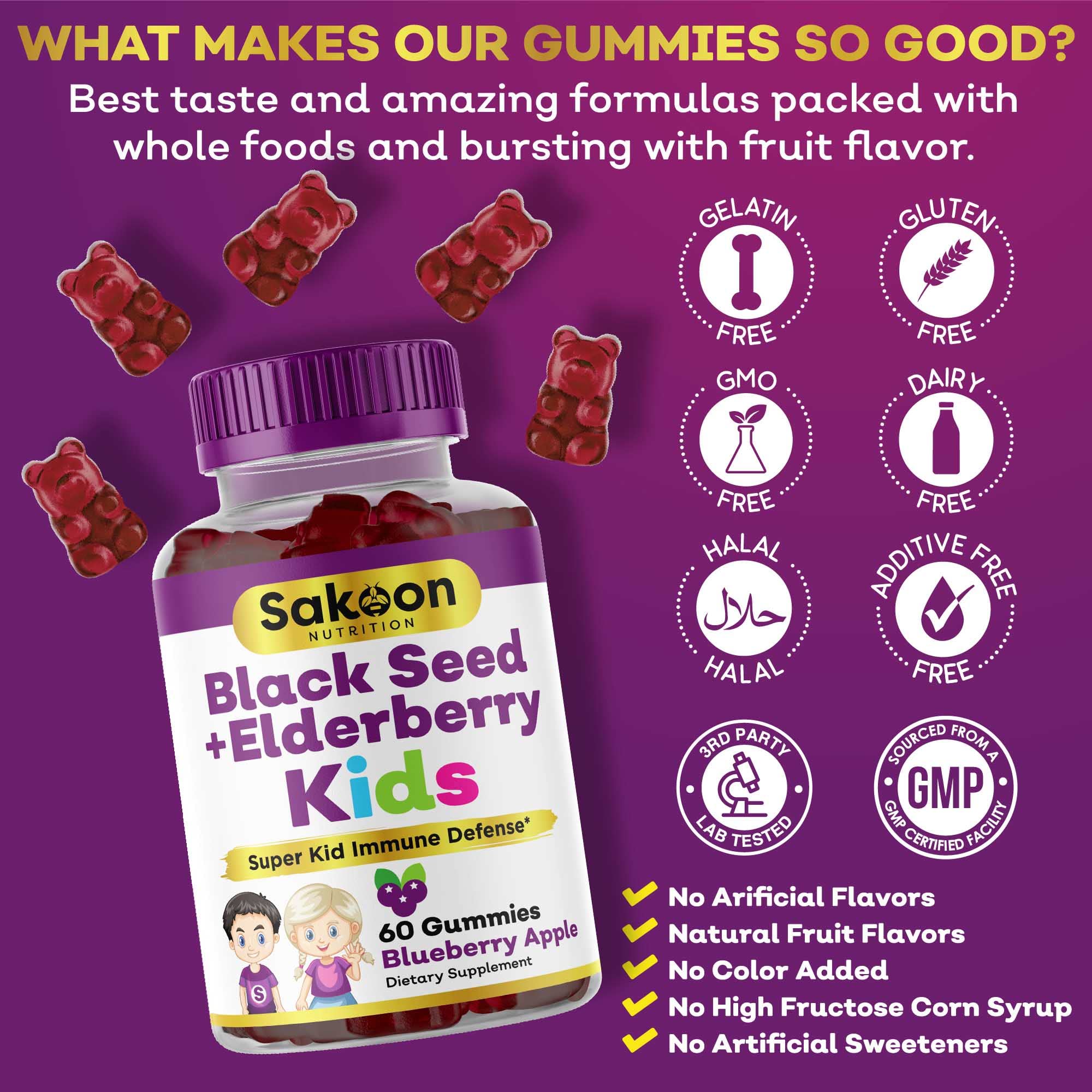 Gluten-free and gelatin-free gummies suitable for kids