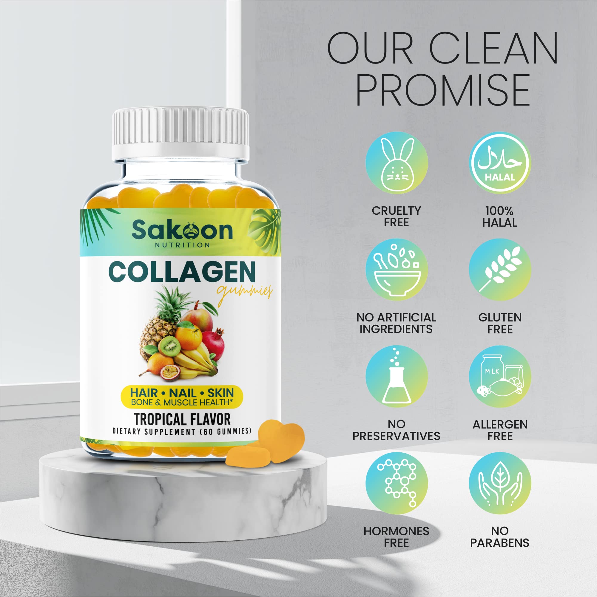 Sakoon Nutrition Halal collagen gummies for a trusted wellness choice.