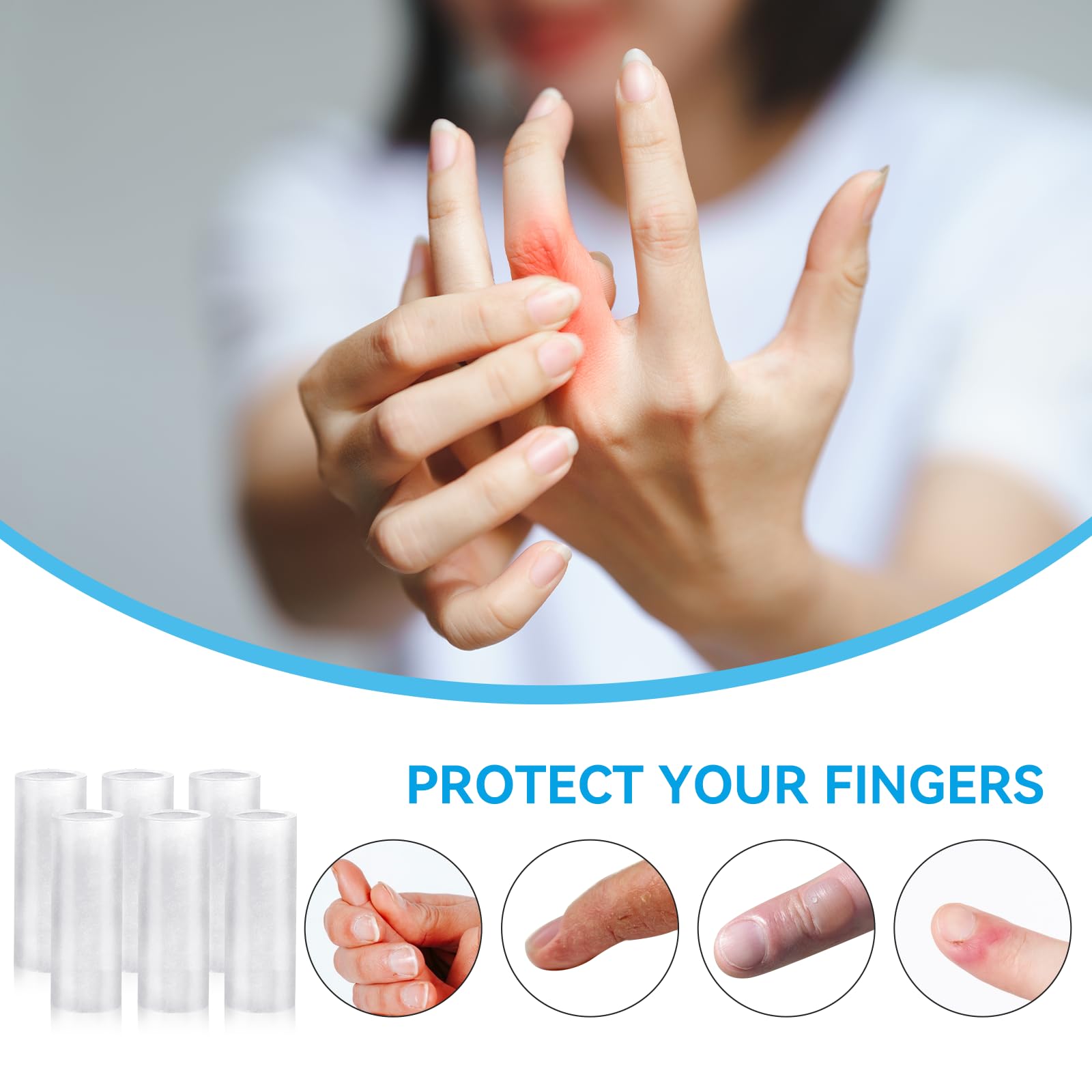 Salbsever transparent silicone material blends discreet protection.