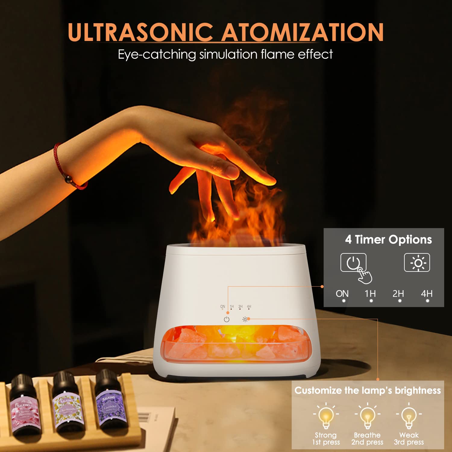 SALKING ambient glow with adjustable brightness supports mood lighting.