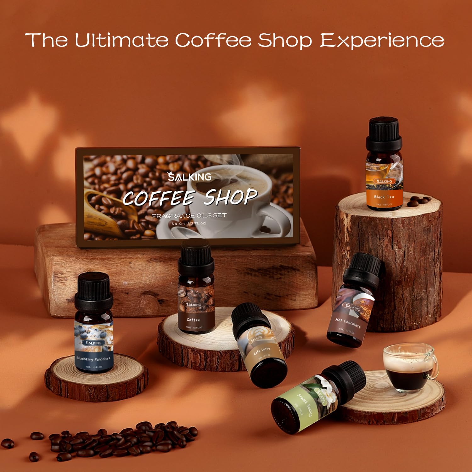SALKING Coffee Shop Fragrance Oils Set Black Tea: refined scent for diffusers and potpourri.