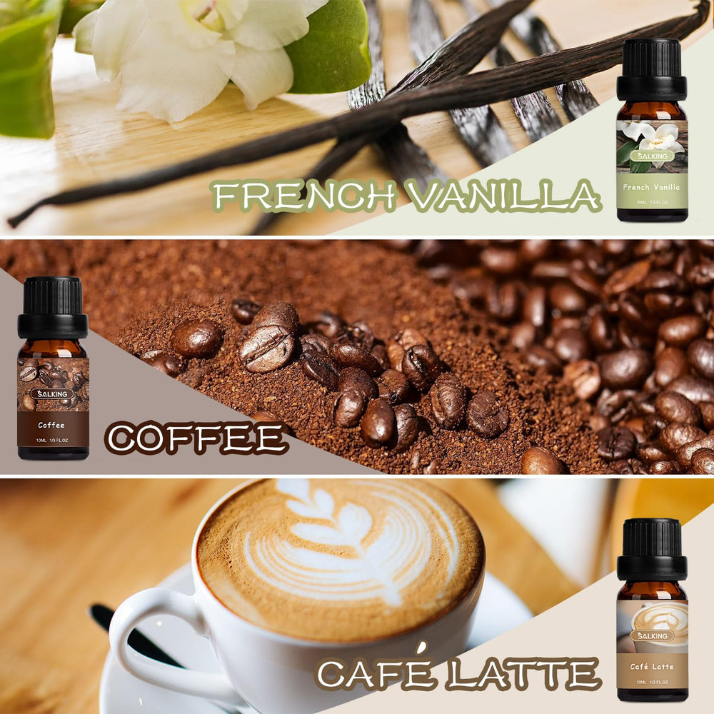 SALKING Coffee Shop Fragrance Oils Set Café Latte: versatile aroma for diffusers and DIY candles.