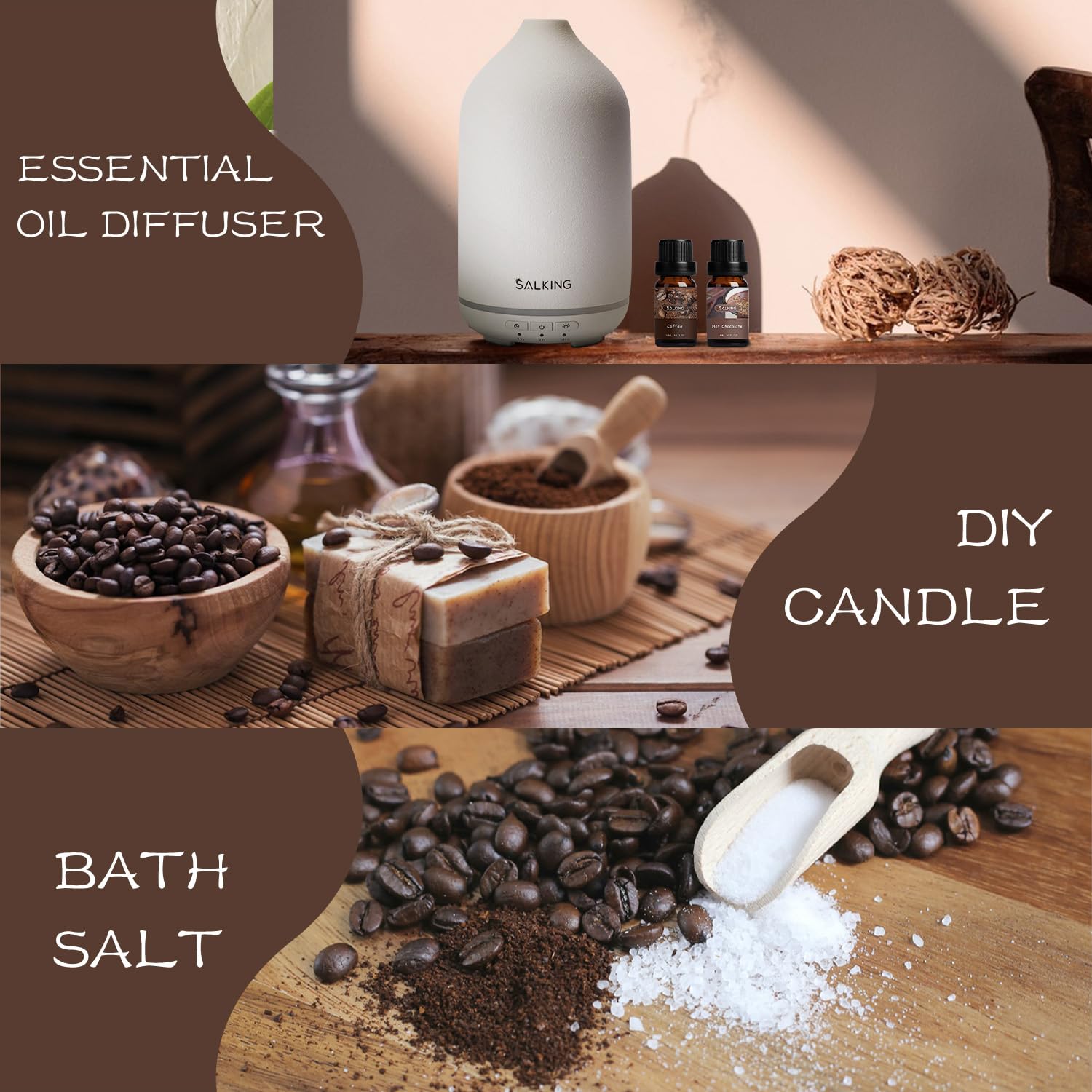 SALKING Coffee Shop Fragrance Oils Set Gift Packaging: ready-to-gift set for coffee lovers.