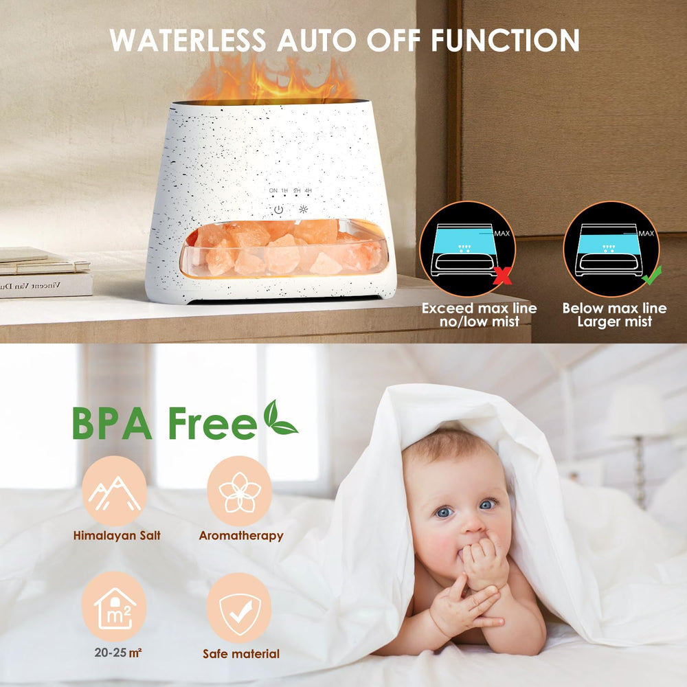 SALKING Himalayan pink salt crystals add natural warmth to spaces.