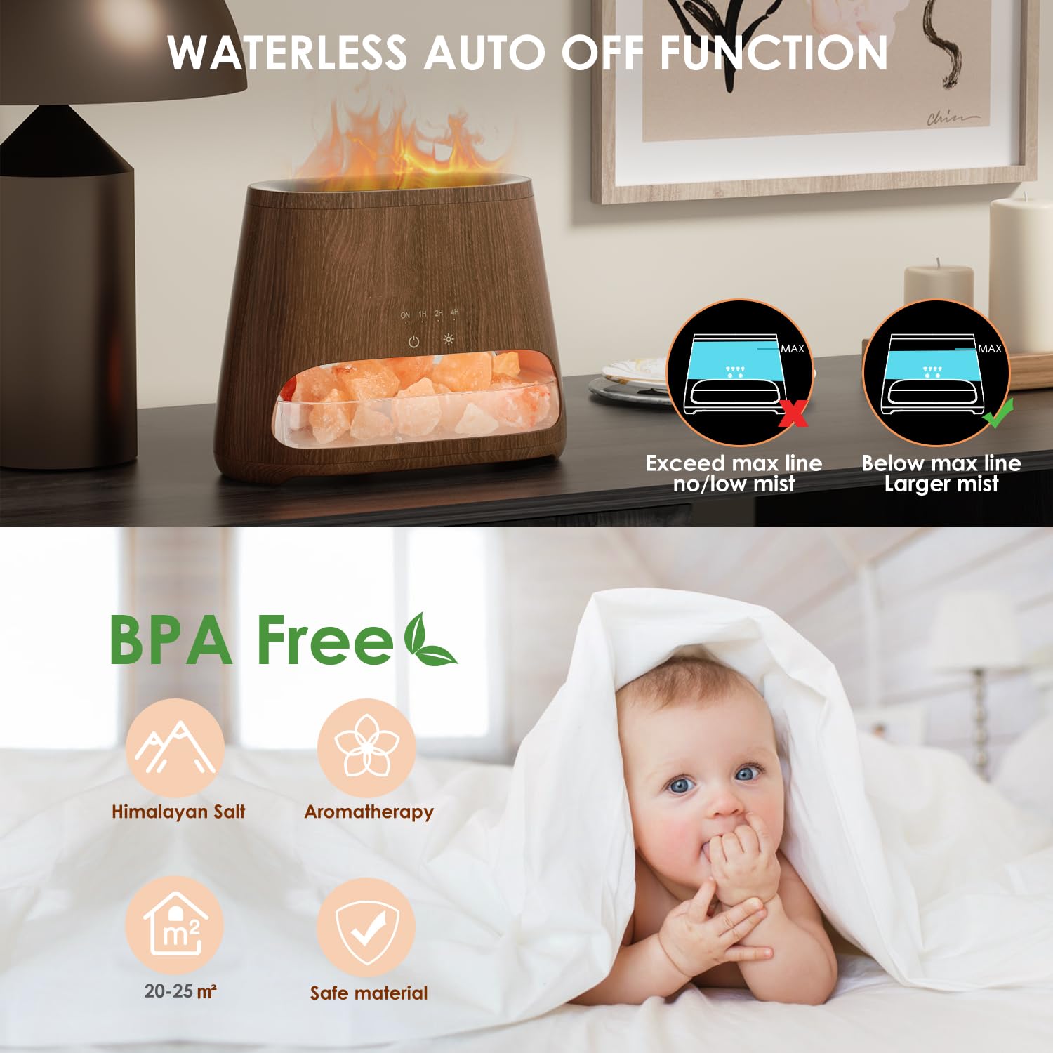 SALKING 4-hour timer setting for flexible fragrance and lighting