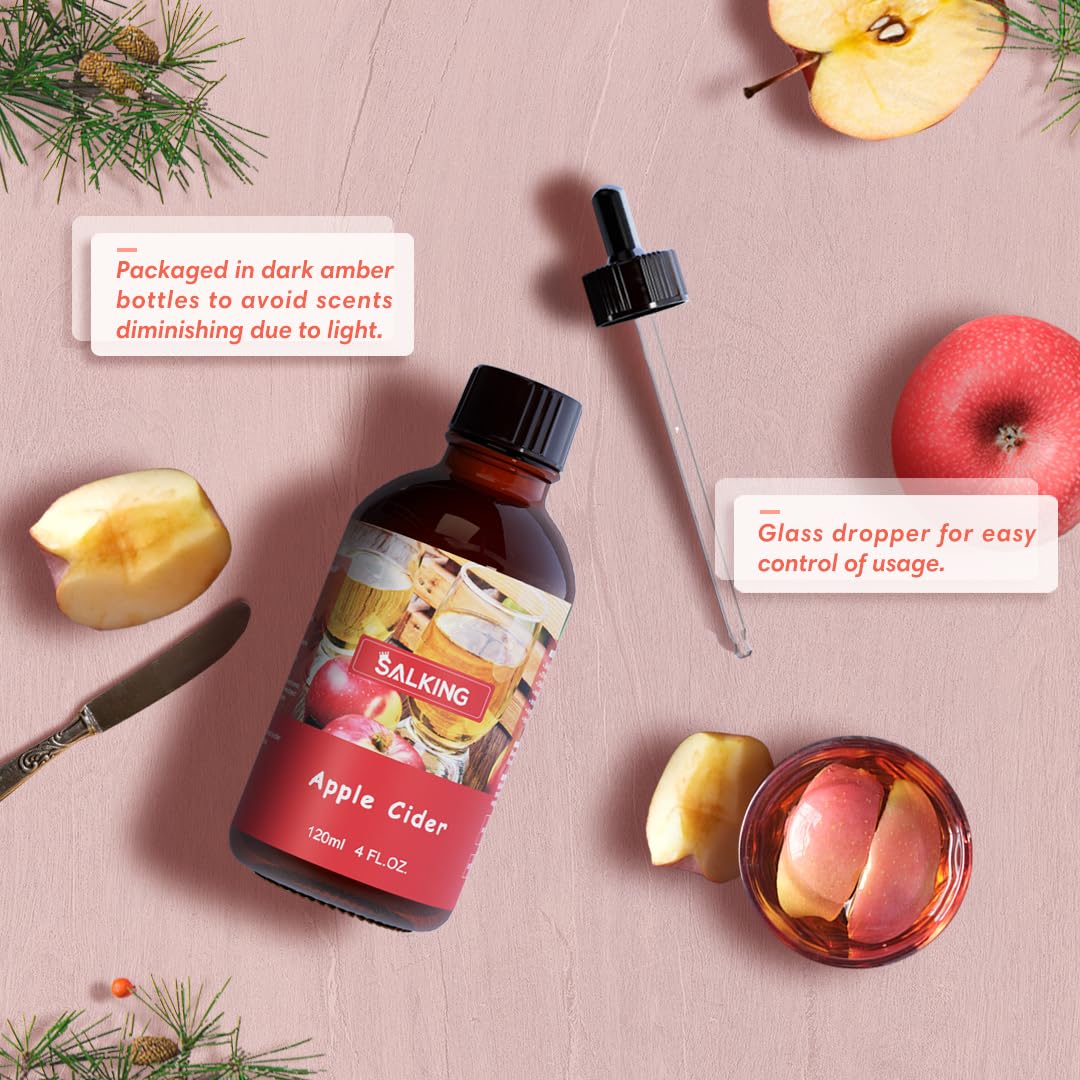 SALKING Apple Cider Fragrance Oil in amber bottle preserves aroma for longer sessions.