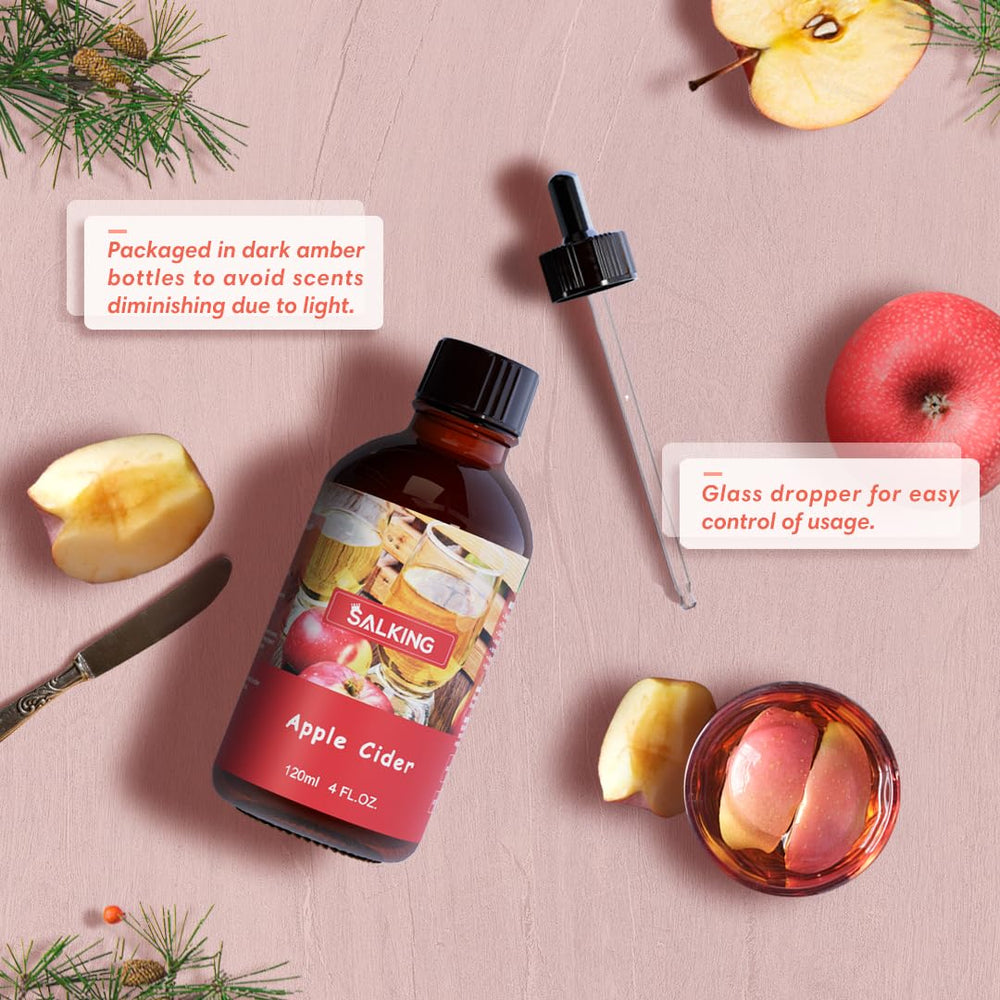 SALKING Apple Cider Fragrance Oil in amber bottle preserves aroma for longer sessions.