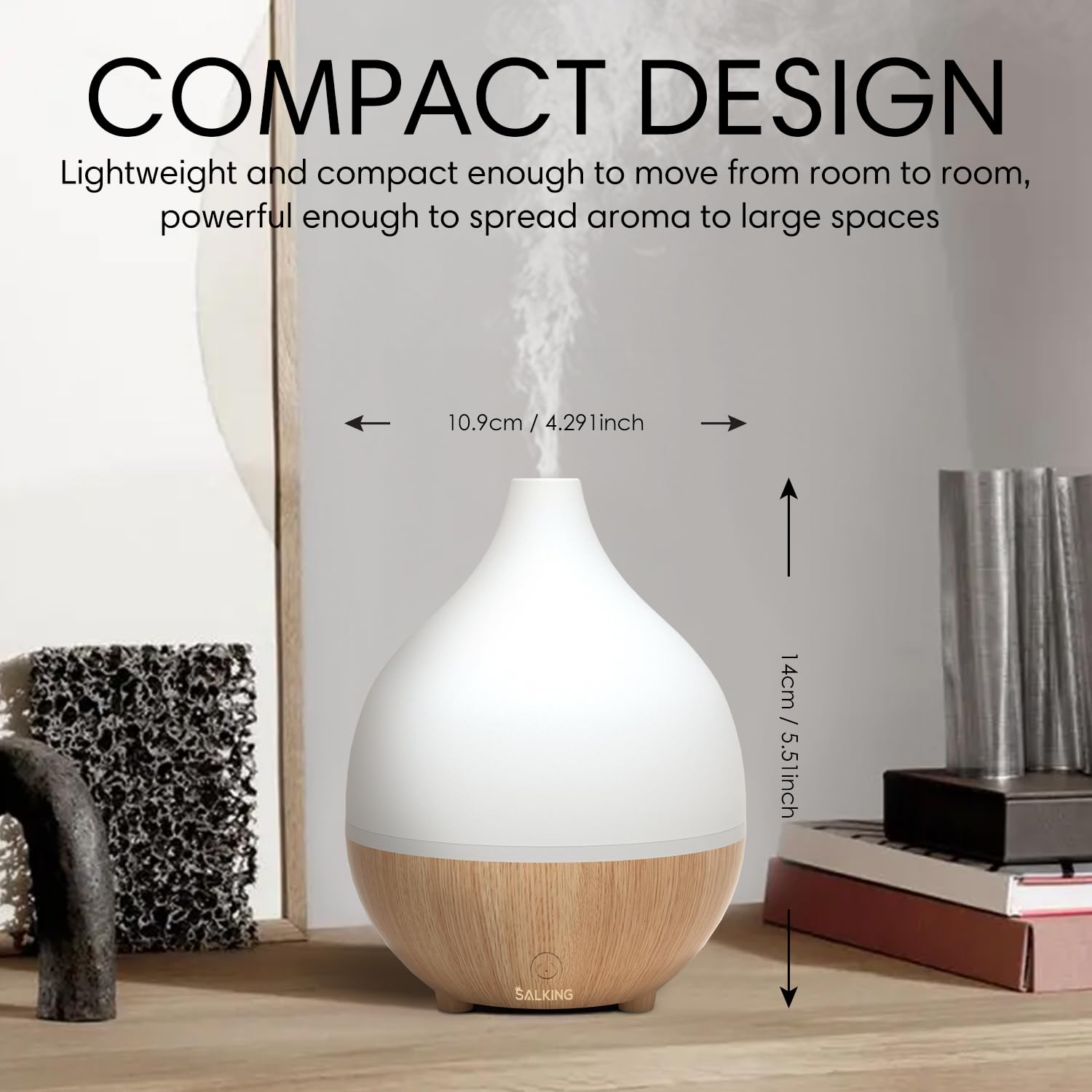 SALKING diffuser automatically shuts off when empty for safe, worry-free use.