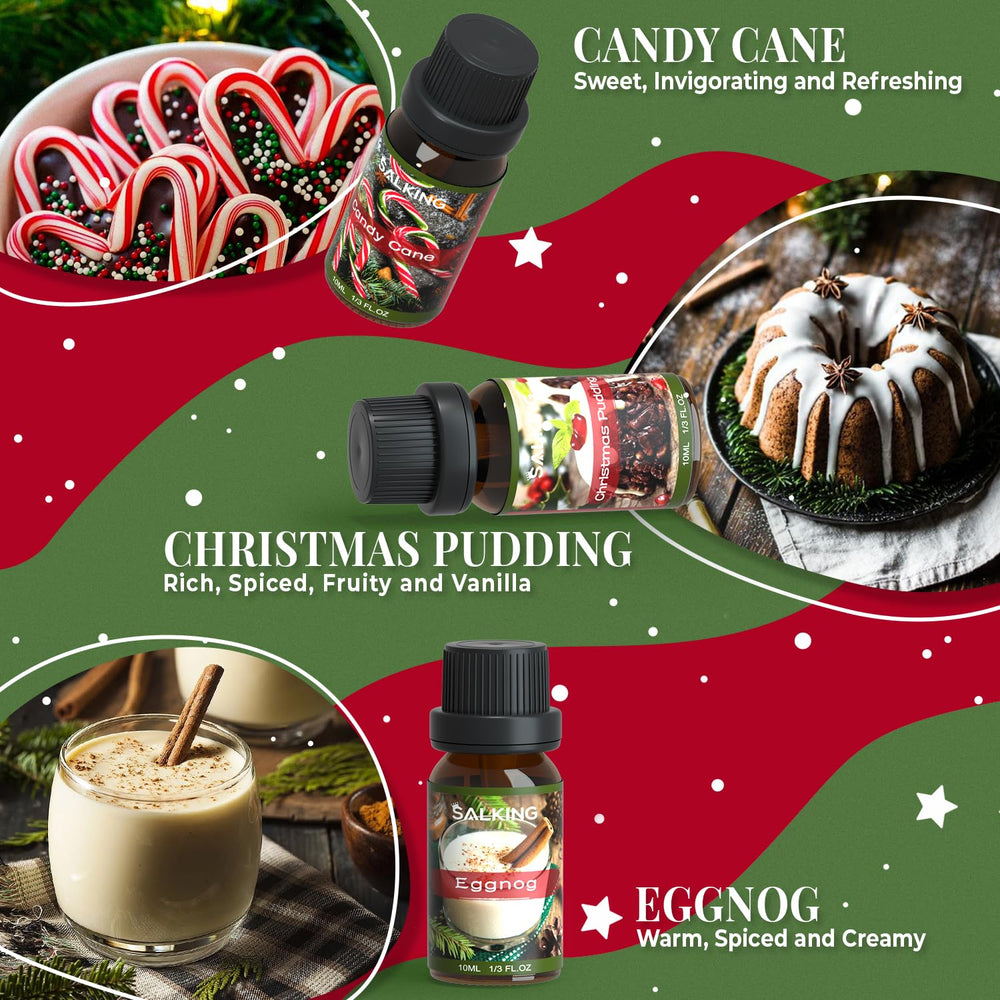 SALKING Candy cane fragrance oil for diffusers, peppermint-inspired freshness.