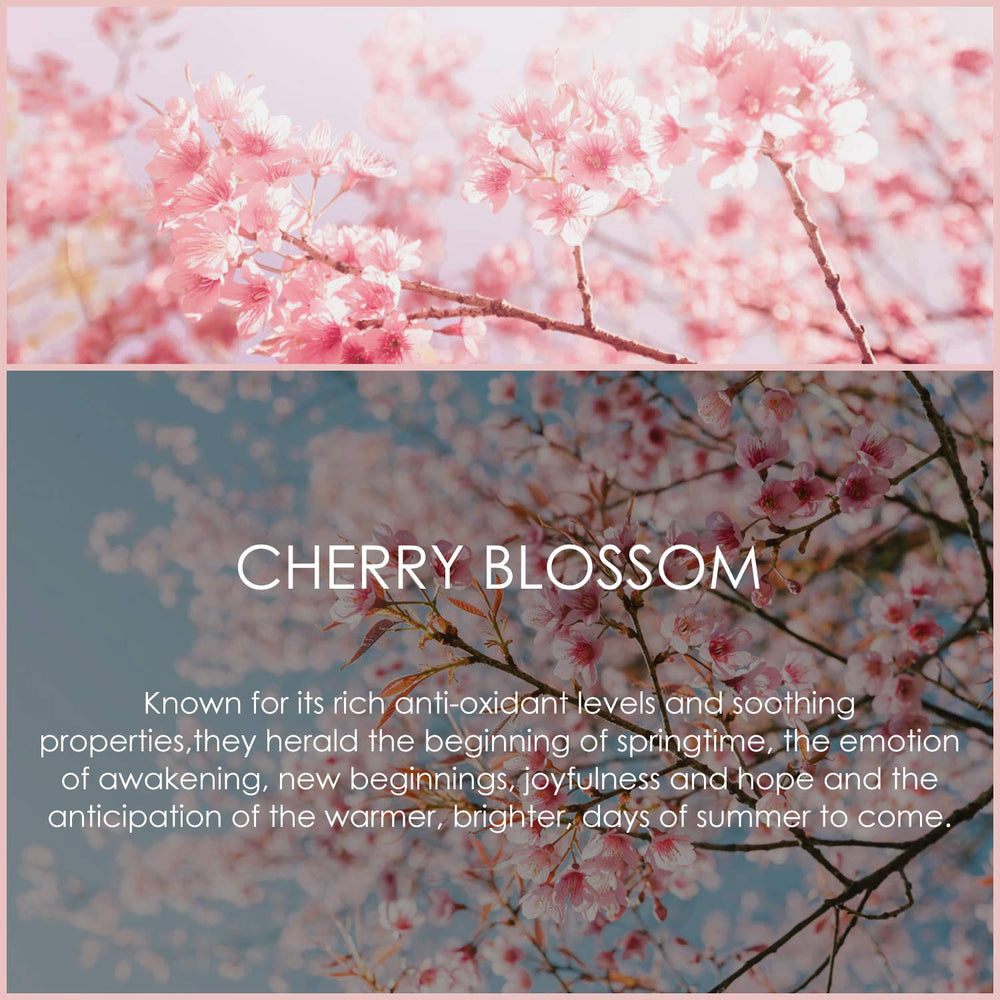 SALKING Cherry Blossom bottle front shows amber glass protecting fragrance.