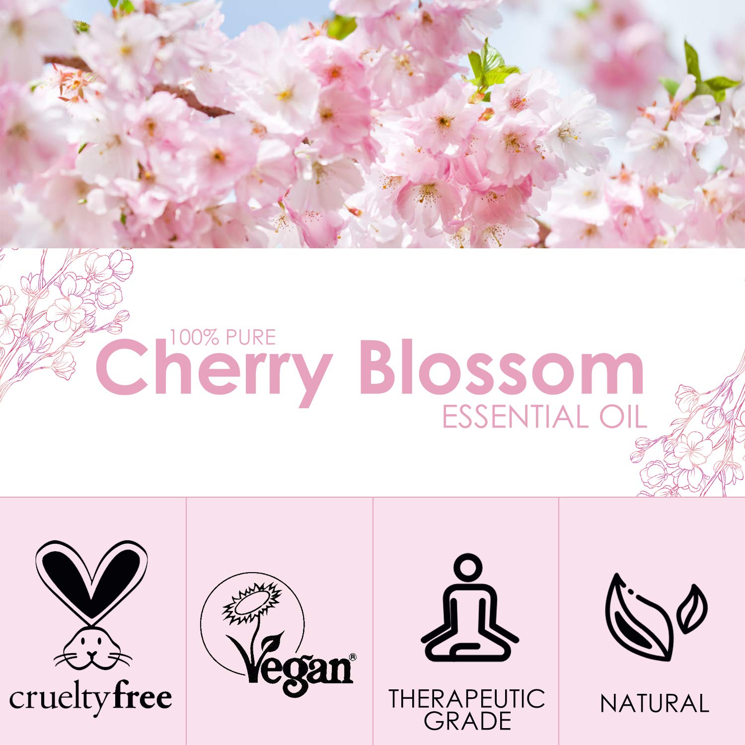 SALKING Cherry Blossom diffuser-ready bottle enhances room aroma.