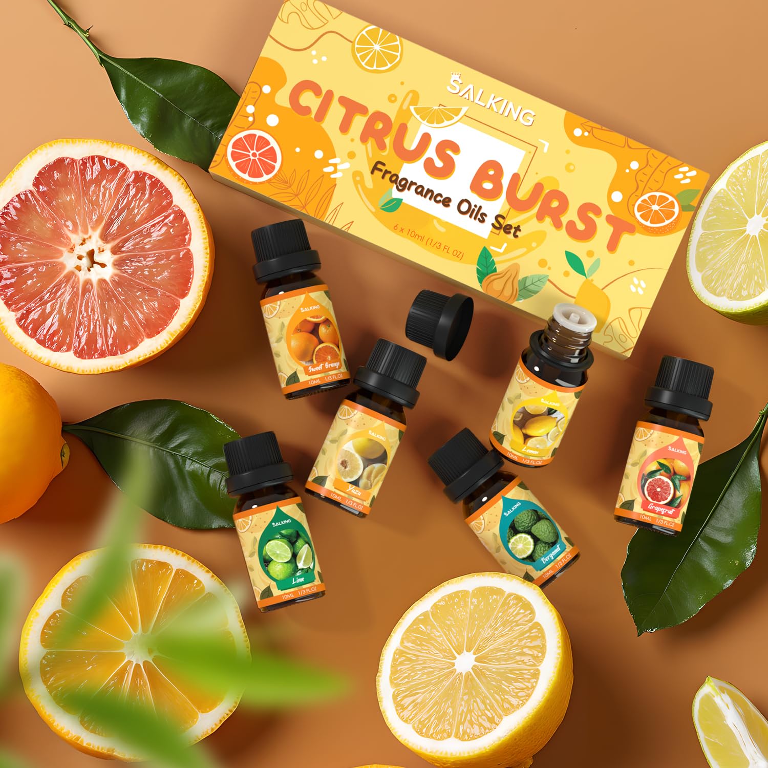 SALKING Citrus Burst Sweet Orange bottle for uplifting diffuser blends.