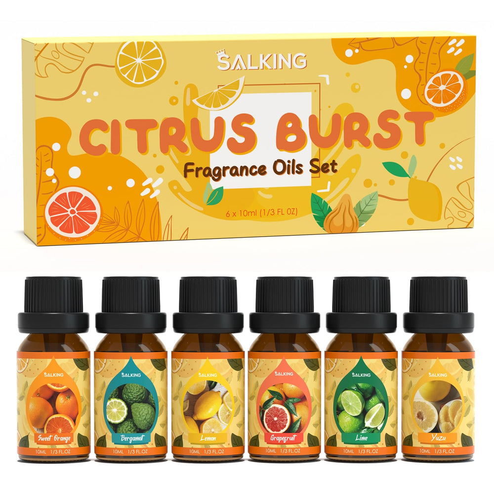 SALKING Citrus Burst set with six citrus oils in a premium display.