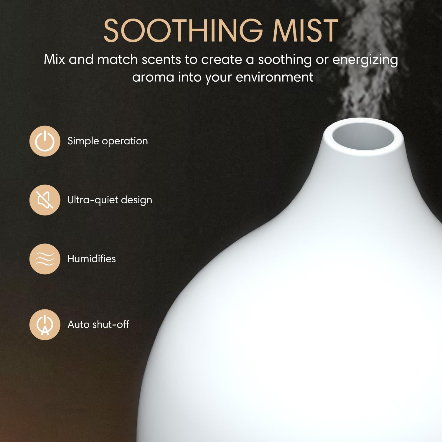 SALKING diffuser with eight light options adds warm ambiance for relaxing evenings.
