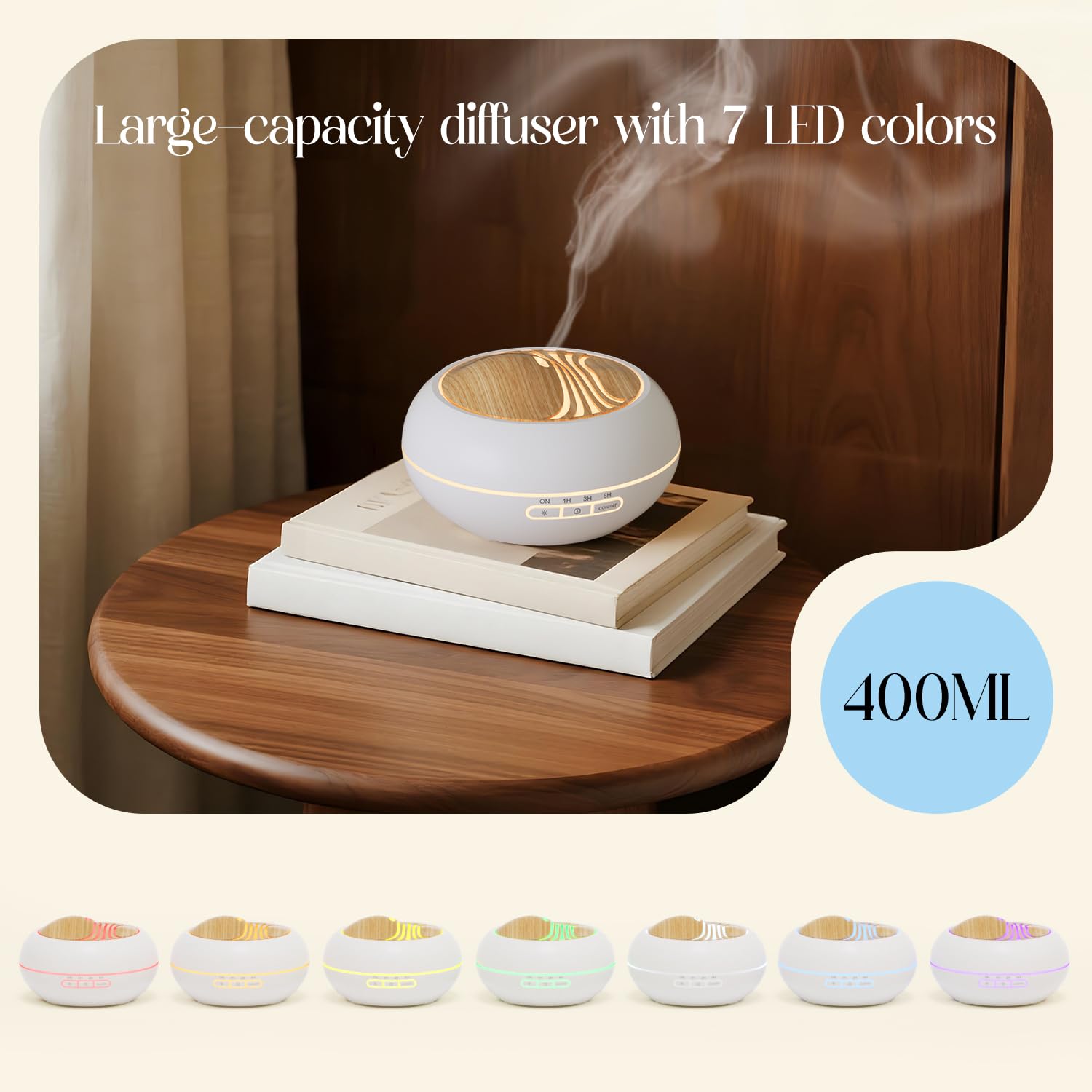 SALKING diffuser mist modes show continuous and intermittent release for flexible aromatherapy.