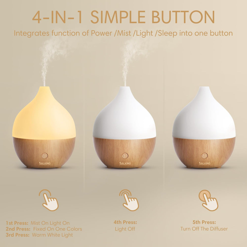 SALKING Diffuser with warm white lights creates a subtle night ambiance.