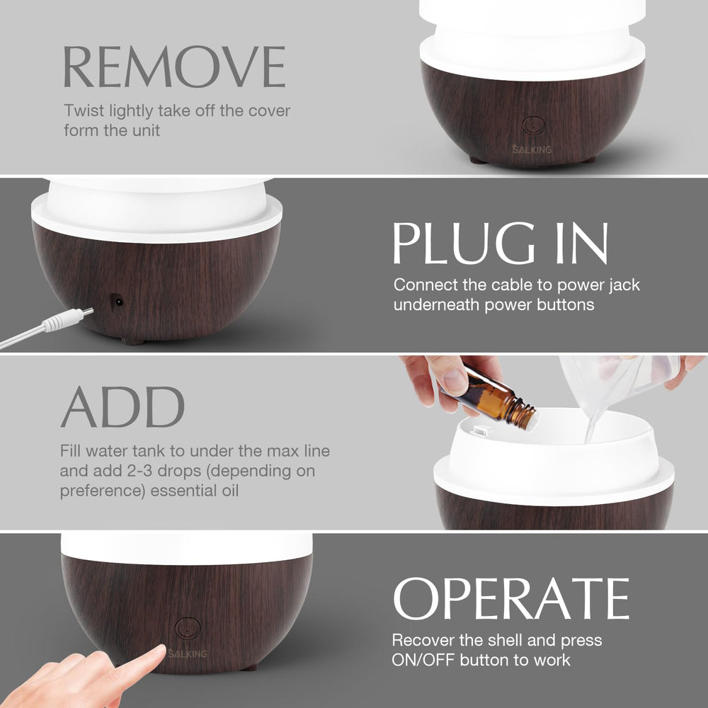 SALKING diffuser in a cozy home or office setup.