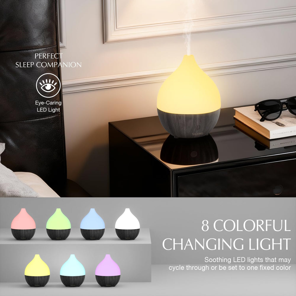 SALKING essential oil diffuser top view shows compact design and nozzle.