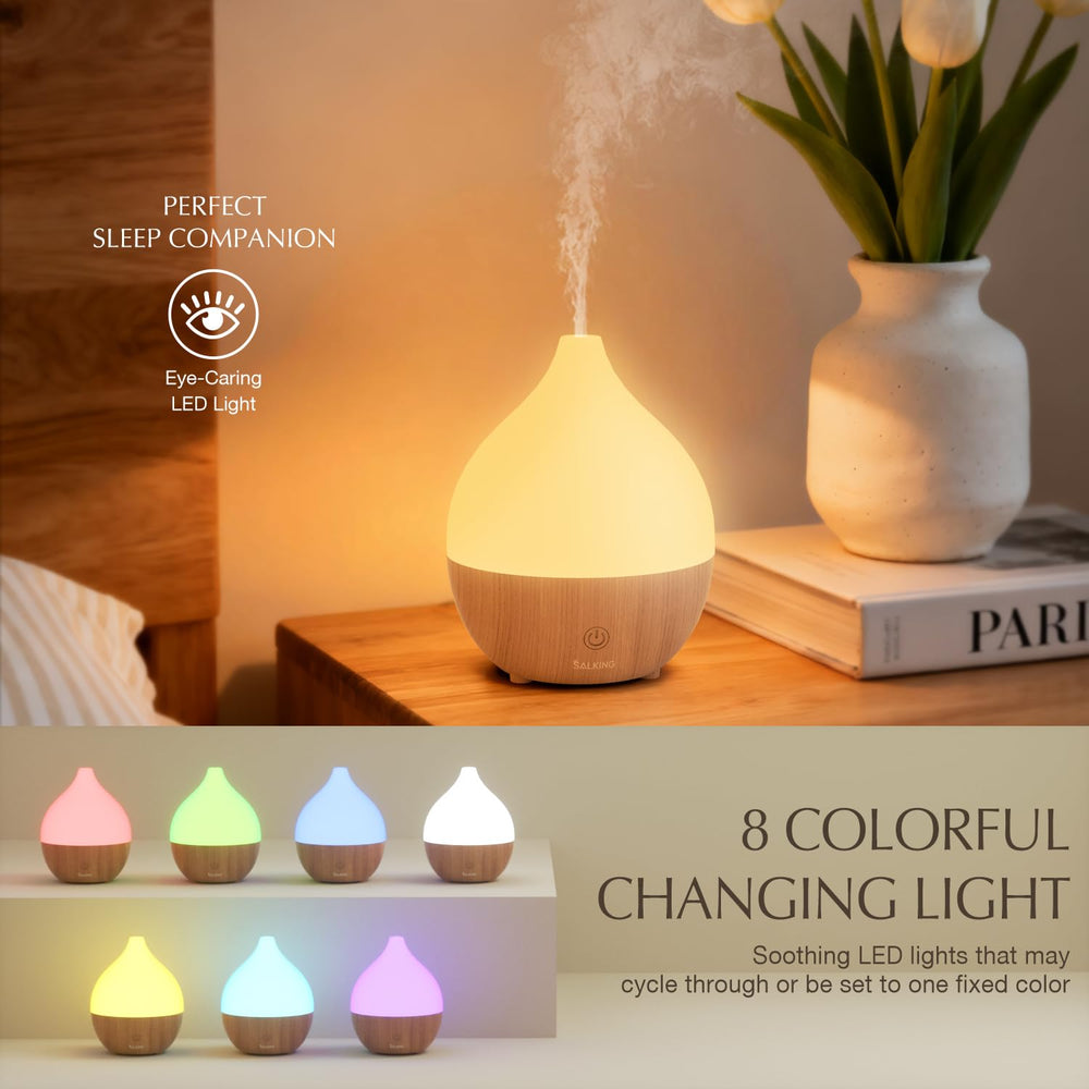 SALKING Essential Oil Diffuser with auto shut-off ensures safe use when water runs low.