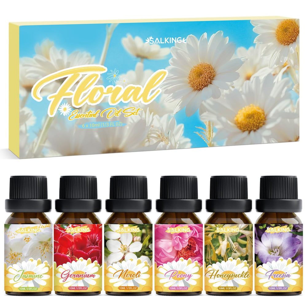 SALKING Jasmine essential oil bottle for diffusers, creates a tranquil floral atmosphere.