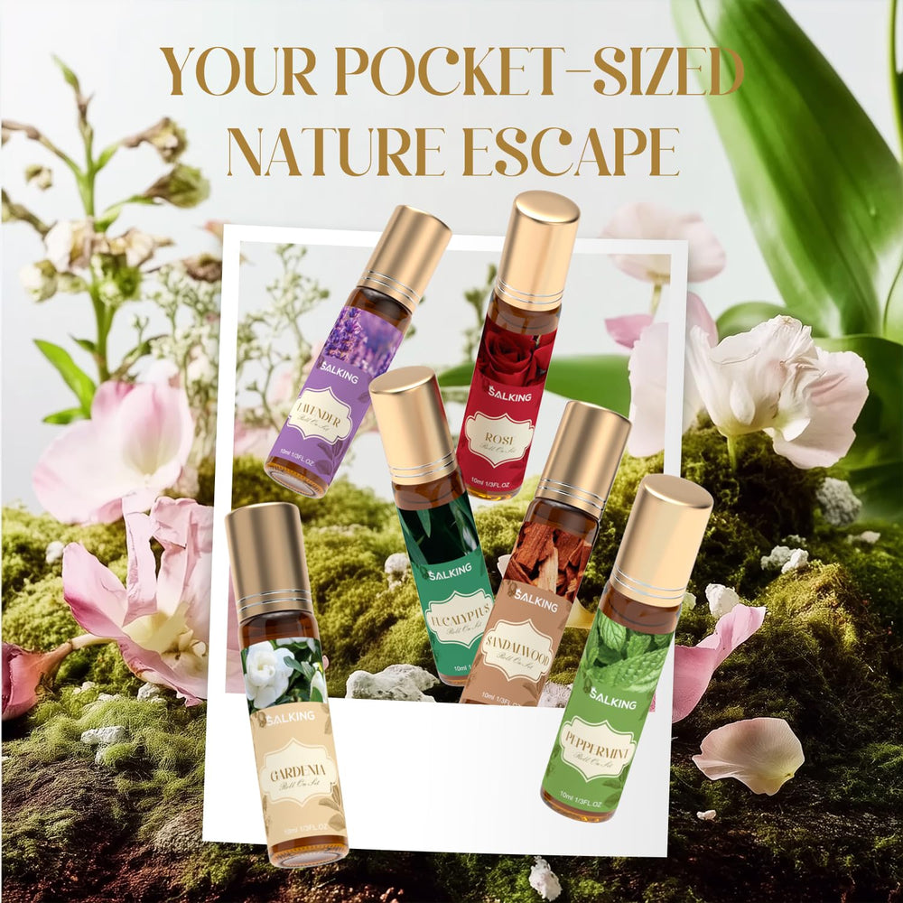 SALKING rose roll-on, delicate floral scent for mood lift.