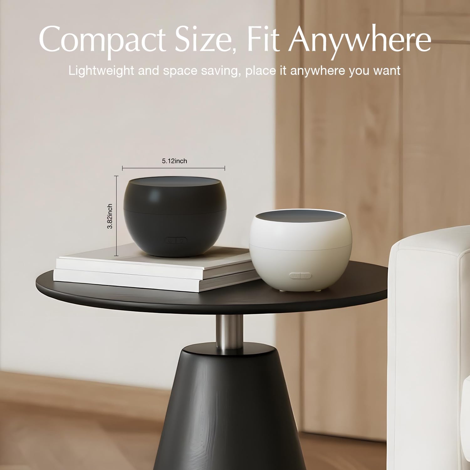 SALKING Flame Diffuser Living room scene showcases compact, powerful aroma delivery