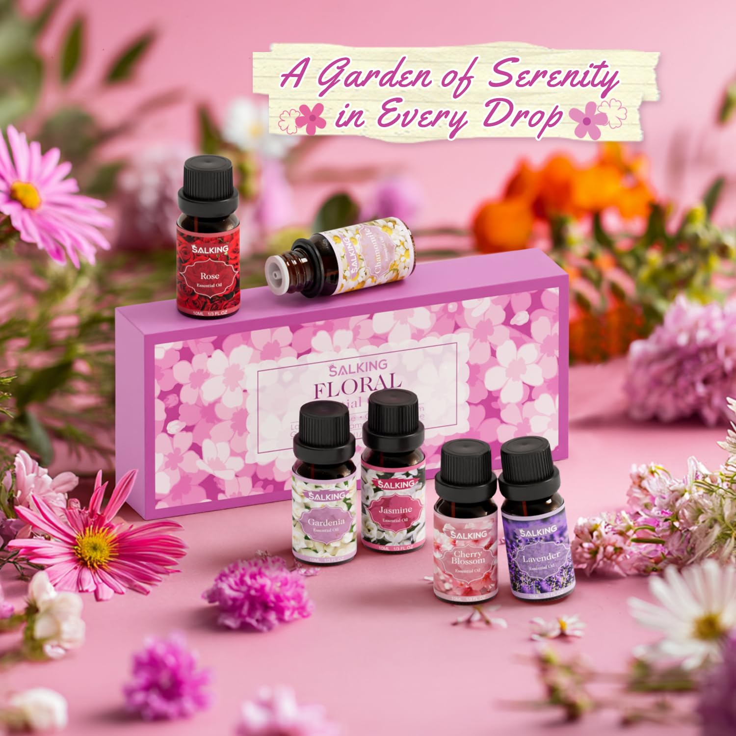 SALKING Chamomile essential oil bottle for calming diffusions