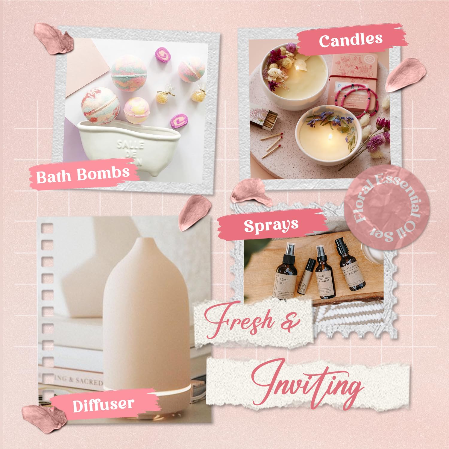 SALKING Gardenia bottle, lush bloom aroma for spa-like home fragrance