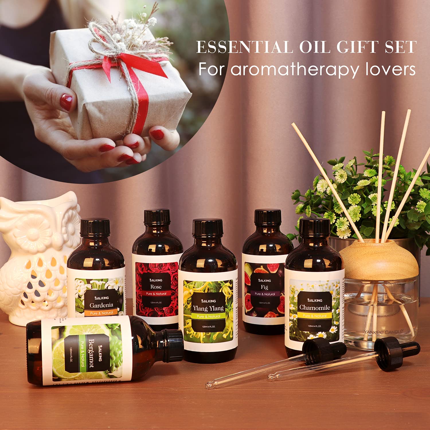 SALKING Gardenia essential oil packaging in a dark bottle preserves quality.