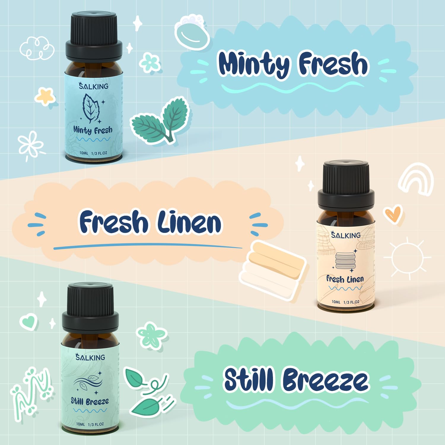 SALKING Lavender Fields bottle delivering calming aroma for towels and linens