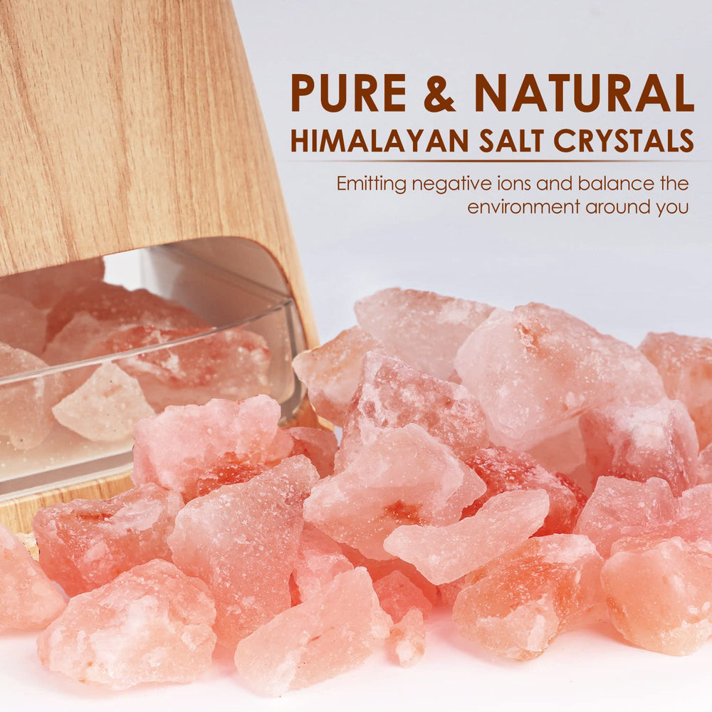 SALKING pink salt crystals create warm ambience.