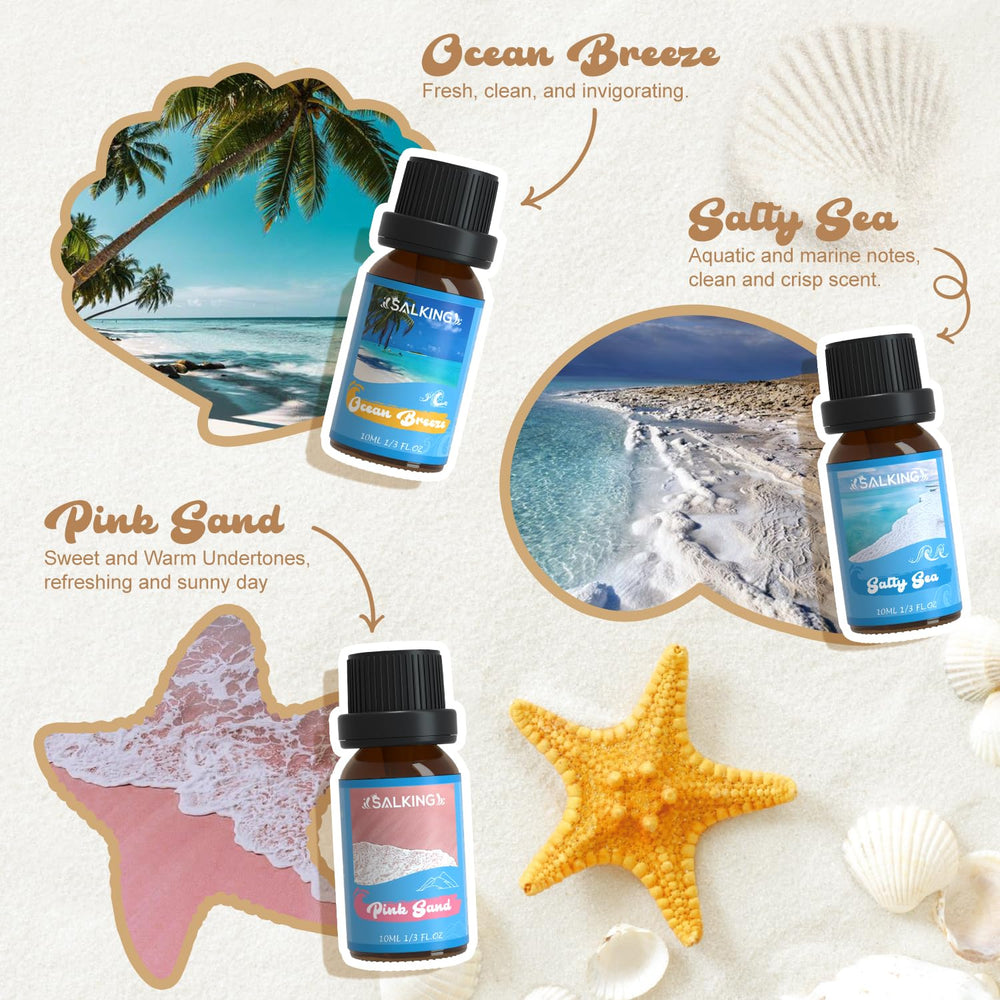 SALKING Pink Sand fragrance oil bottle for diffuser, adds warm, beachy ambiance.