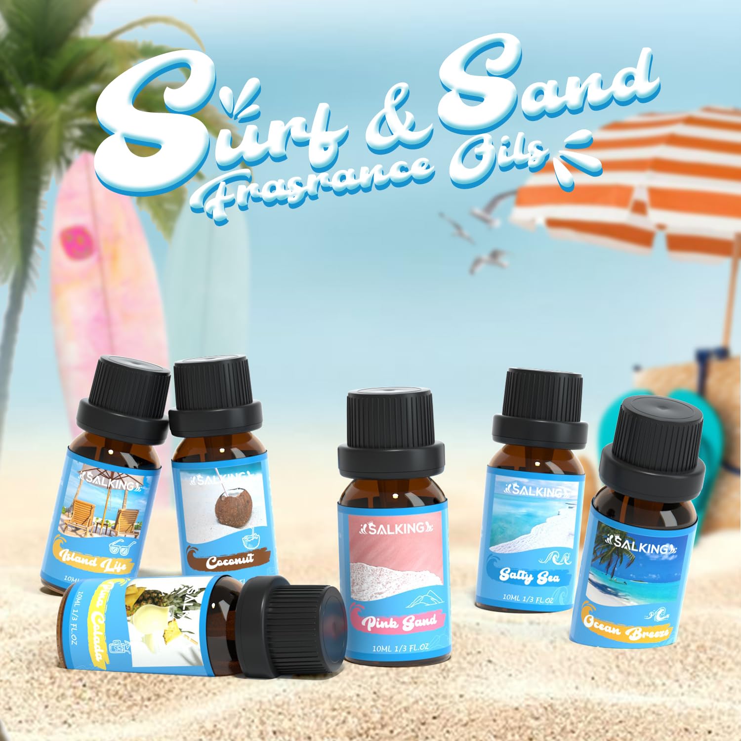 SALKING Salty Sea fragrance oil bottle for diffuser, evokes ocean air and serenity.
