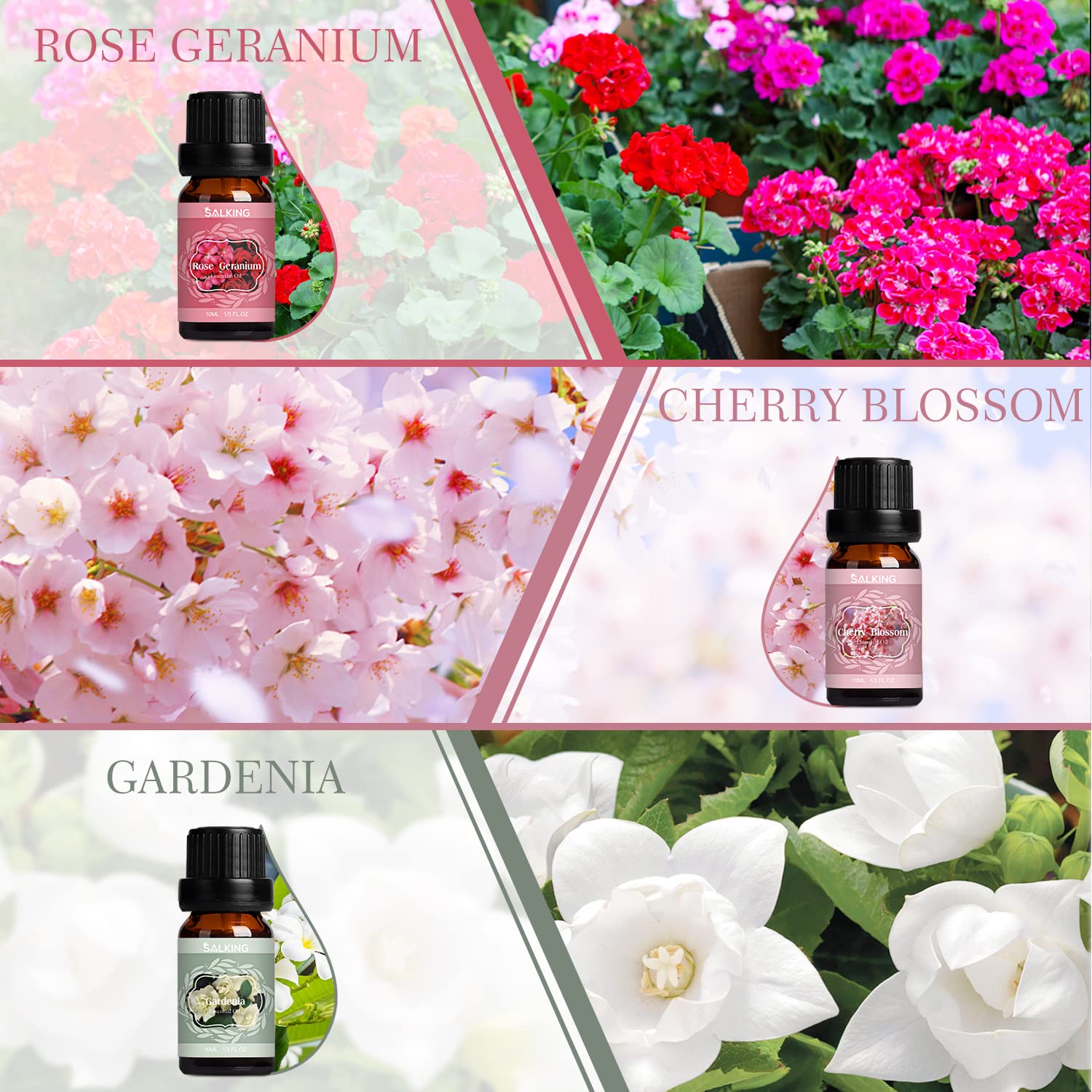 SALKING Rose Geranium fragrance oil bottle for candles and soaps