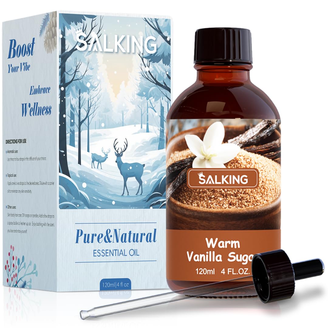 SALKING Warm Vanilla Sugar fragrance oil bottle ideal for diffusers to create a cozy aroma
