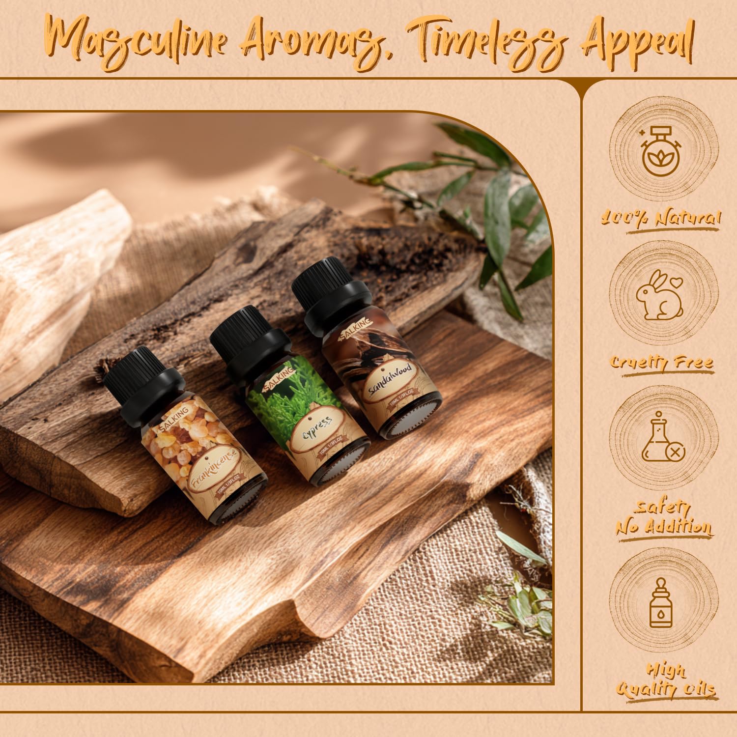 SALKING Cedarwood bottle enhances cozy, woodsy environments