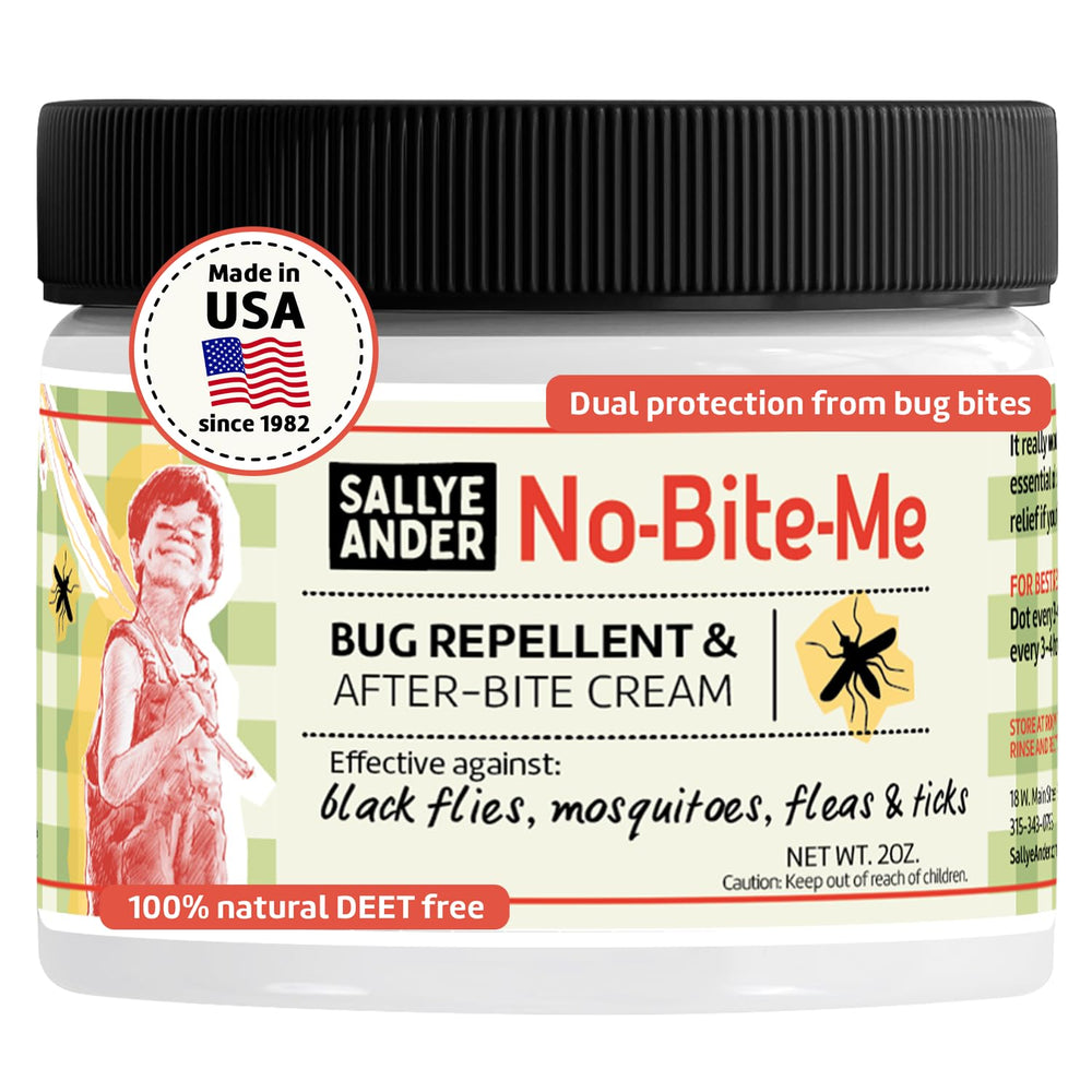 SALLYEANDER No Bite Me 2oz cream tube ready for outdoor protection against insects