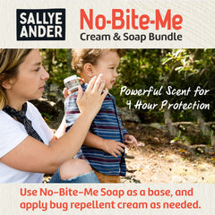 SALLYEANDER No Bite Me ingredients highlight mint, lemongrass, cedarwood.