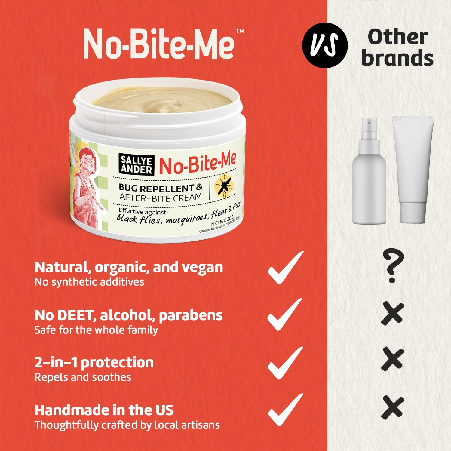 SALLYEANDER No Bite Me kid-safe cream suitable for infants and children