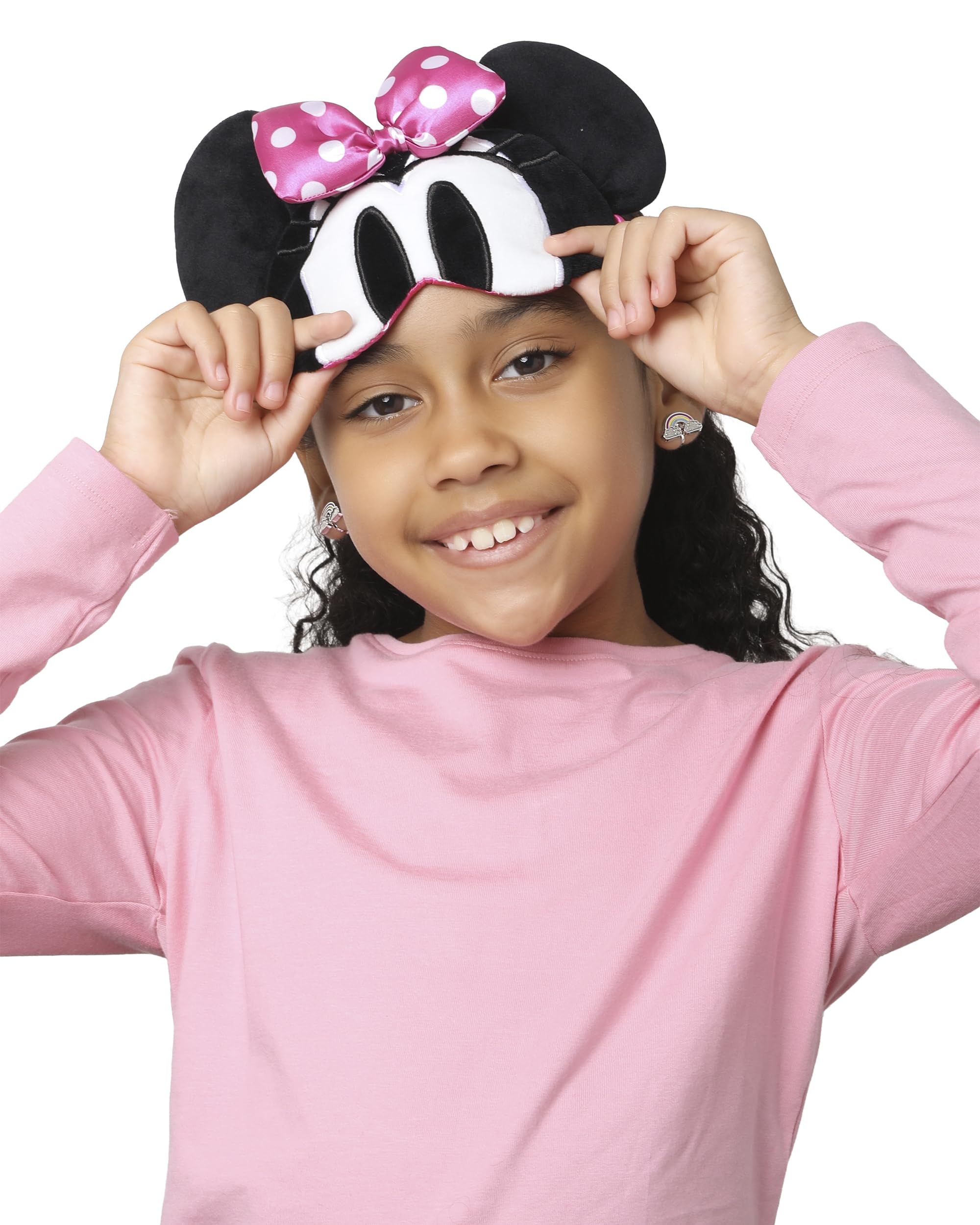 SALLY ROSE Minnie Mouse mask front view with ears and bow for stylish relaxation