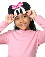SALLY ROSE Minnie Mouse mask front view with ears and bow for stylish relaxation