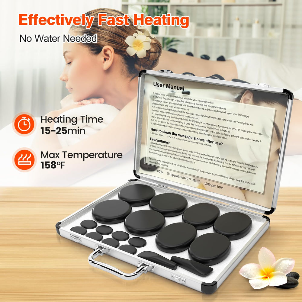 SalonDepot basalt stones varieties showcased for versatile massage strokes.