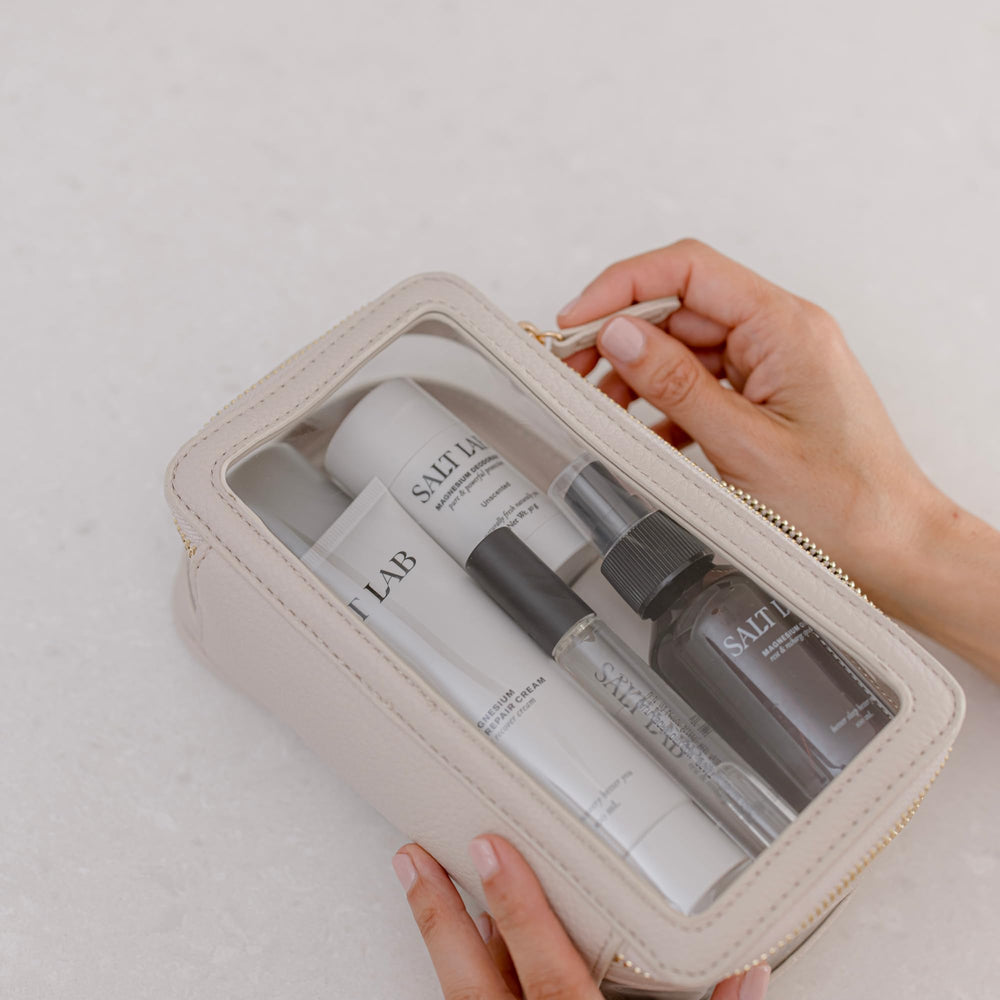 Unscented formula shown on skin suitable for sensitive users.