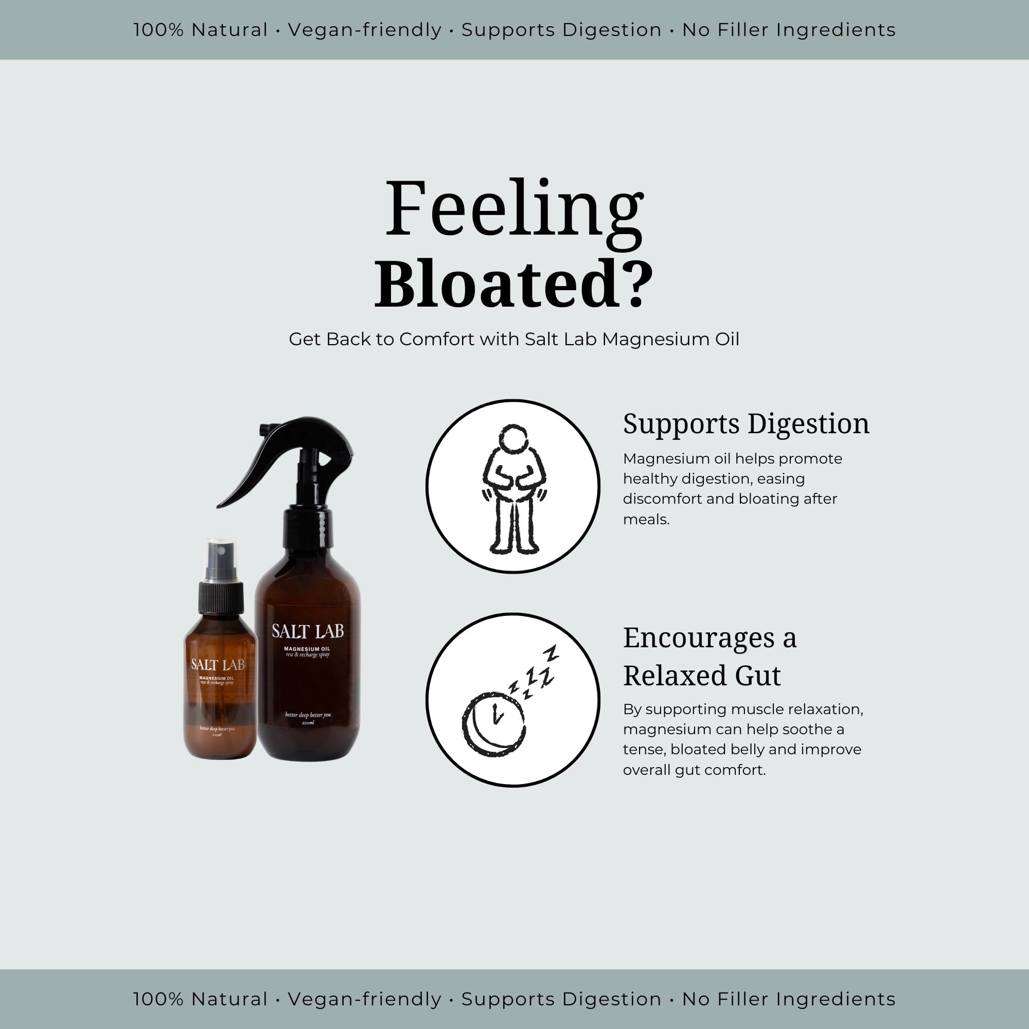 Spray bottle delivers fast-drying magnesium oil after workouts.