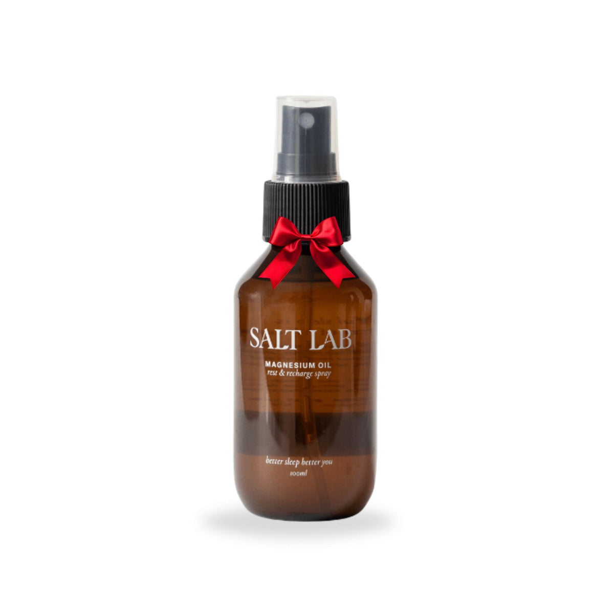 Salt Lab Magnesium Oil Spray on skin for quick absorption and daily relaxation.
