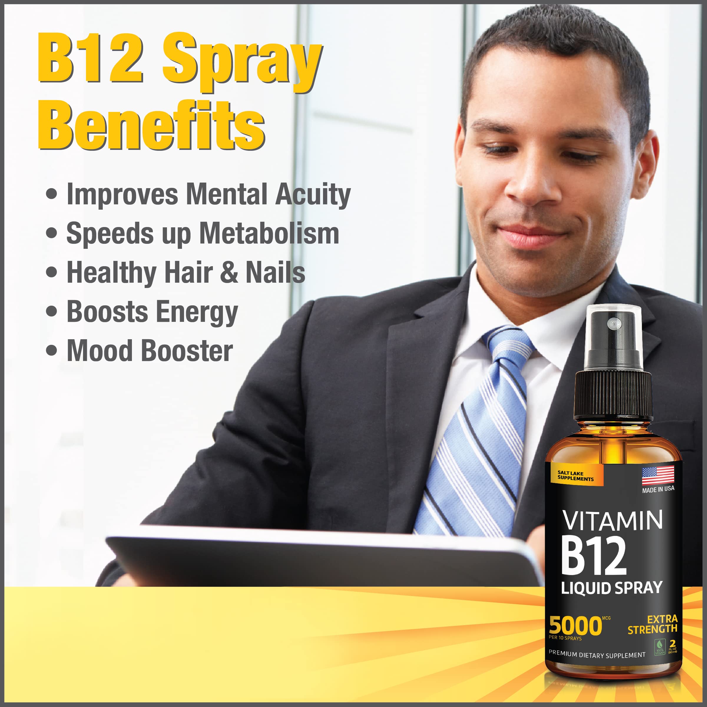 Salt Lake Supplements gluten-free and non-GMO B12 formula label on bottle