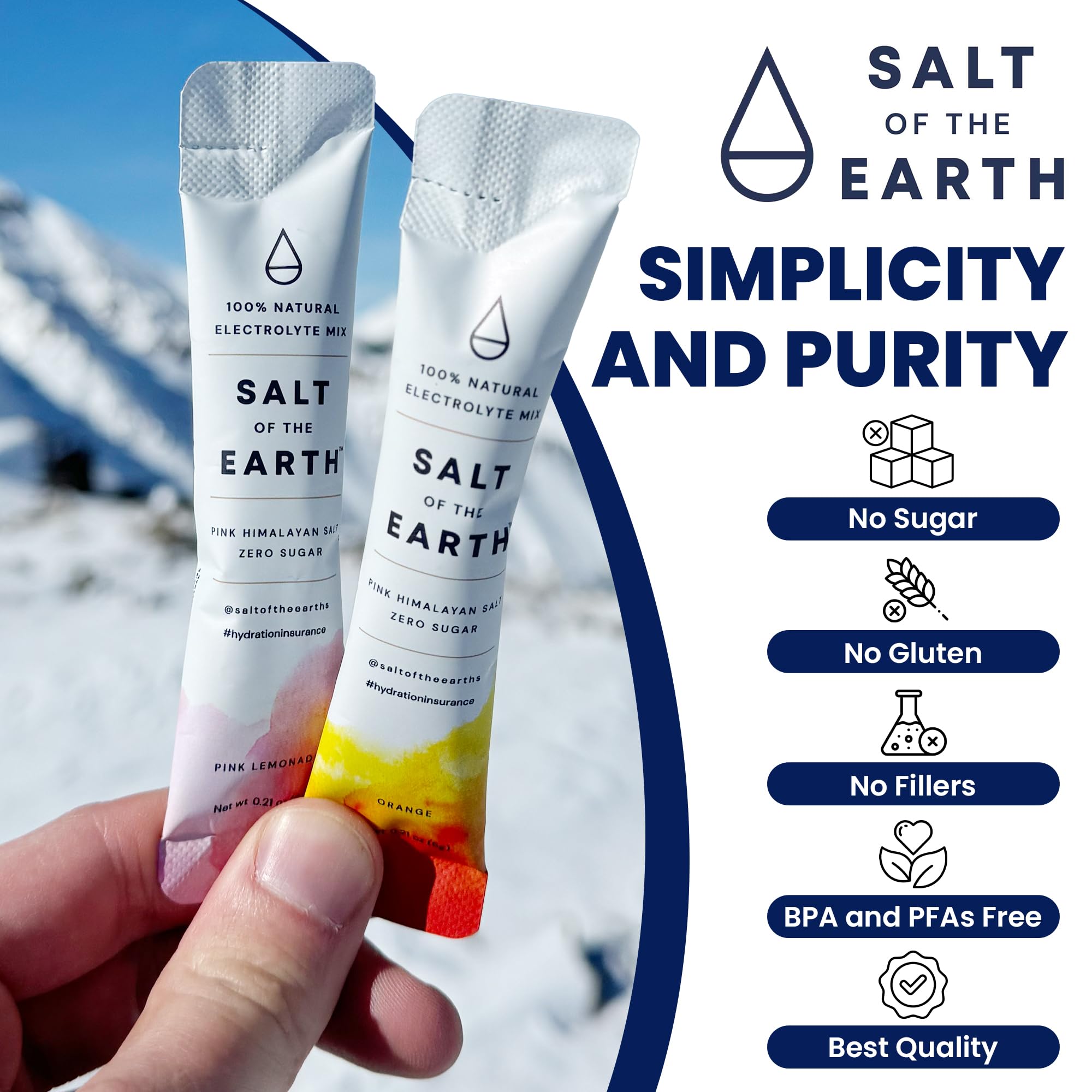 Salt of the Earth portable stick pack for travel hydration.
